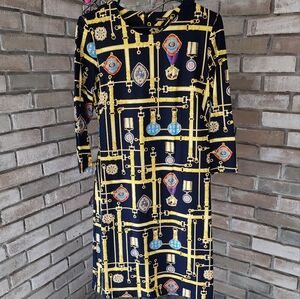 Elegant Navy and Gold Women's Dress